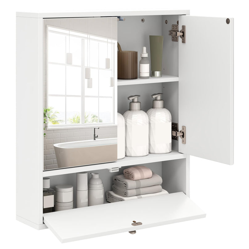 Giantex Medicine Cabinet, Bathroom Wall Mount Cabinet with Mirrored Door