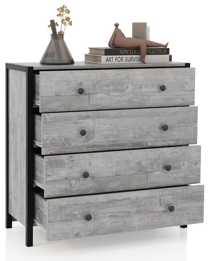Giantex Dresser for Bedroom with 4 Storage Drawers - Modern Chest of Drawers
