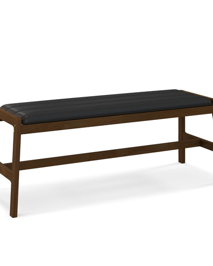 Giantex Upholstered Wood Dining Bench, 50" Entryway Bench w/Padded Seat & Solid Rubber Wood Frame