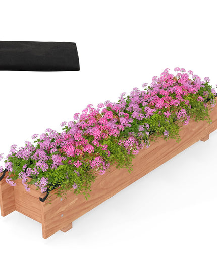 Giantex Wood Raised Garden Bed Rectangular Planter Box w/Drainage Hole（36"x7"x7"）