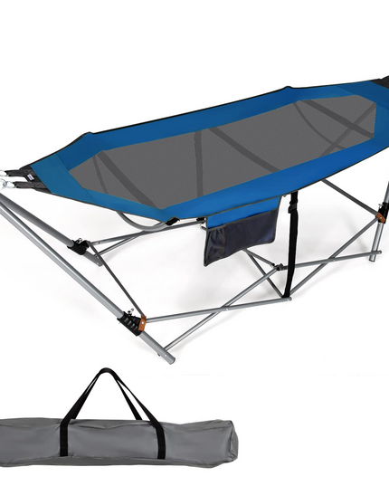 Giantex Portable Folding Hammock, Lounge Camping Bed with Hammock Stand