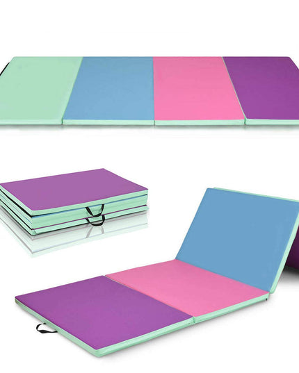 Gymnastics Mat, Anti-Tear Folding Gymnastics Exercise Mats Carrying Handles