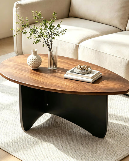 GIANTEX Oval Coffee Table Mid Century Modern Center Table