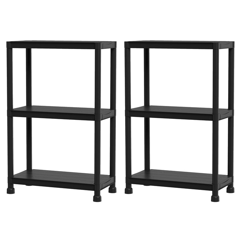 Giantex 3-Tier Heavy-Duty Plastic Storage Shelves（24” x 12.5” x 37”）