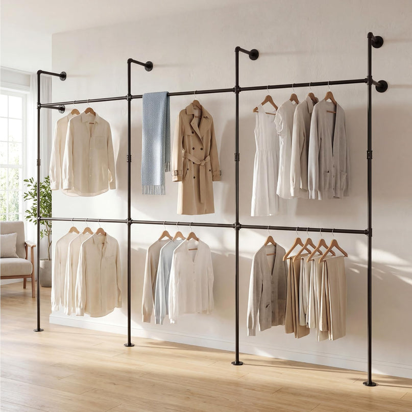Giantex Industrial Pipe Clothing Rack for Wardrobe Closet