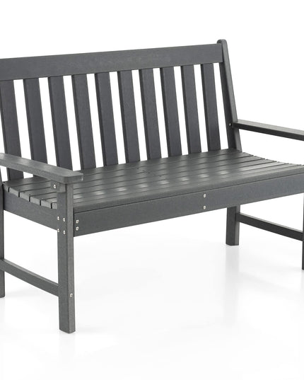 Giantex 52-Inch Outdoor Garden Bench - Outside Bench All-Weather HDPE Park Bench