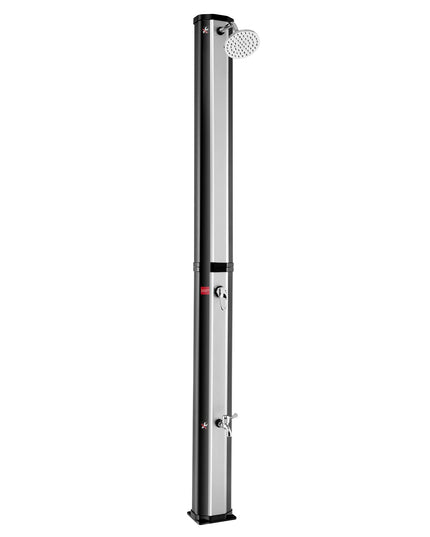Giantex 7.2 FT 10 Gallon 2-Section Solar-Heated Outdoor Shower, Pool Shower W/Free-Rotating Shower Head