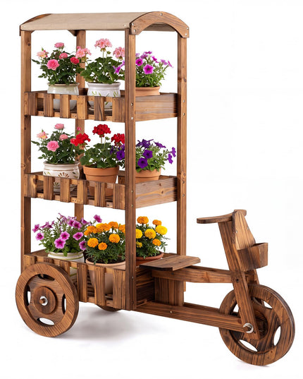 GIANTEX 3-Tier Tricycle Plant Stand with Canopy
