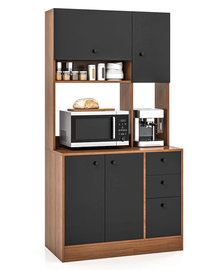 Giantex Kitchen Pantry, Buffet Hutch with 3 Storage Cabinet, 71'' Floor Large Cupboard with 3 Deep Drawers