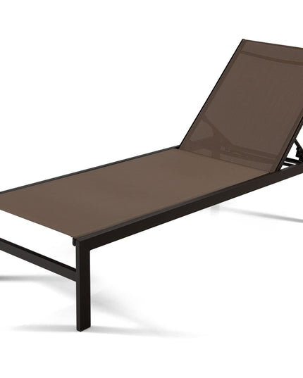 Giantex Patio Chaise Lounge Chair, Outdoor Sunbathing Chair Lawn Reclining Lounger with 6 Adjustable Position