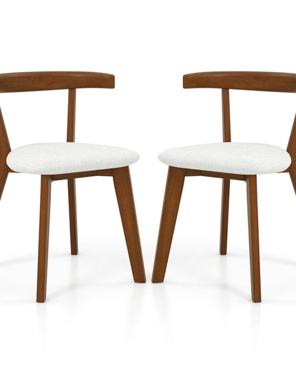 Giantex Wooden Dining Chairs, Farmhouse Hanging Kitchen Chairs w/Rubber Wood Frame