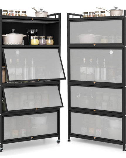 Meuble de rangement de cuisine Giantex à 5 niveaux avec 4 crochets
