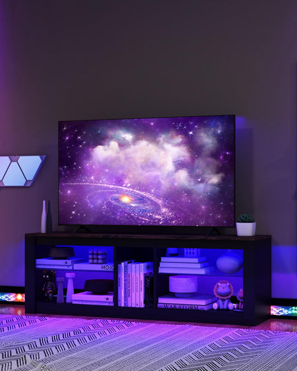 Giantex 55" LED Light TV Stand - Media Console for TVs up to 65 inches
