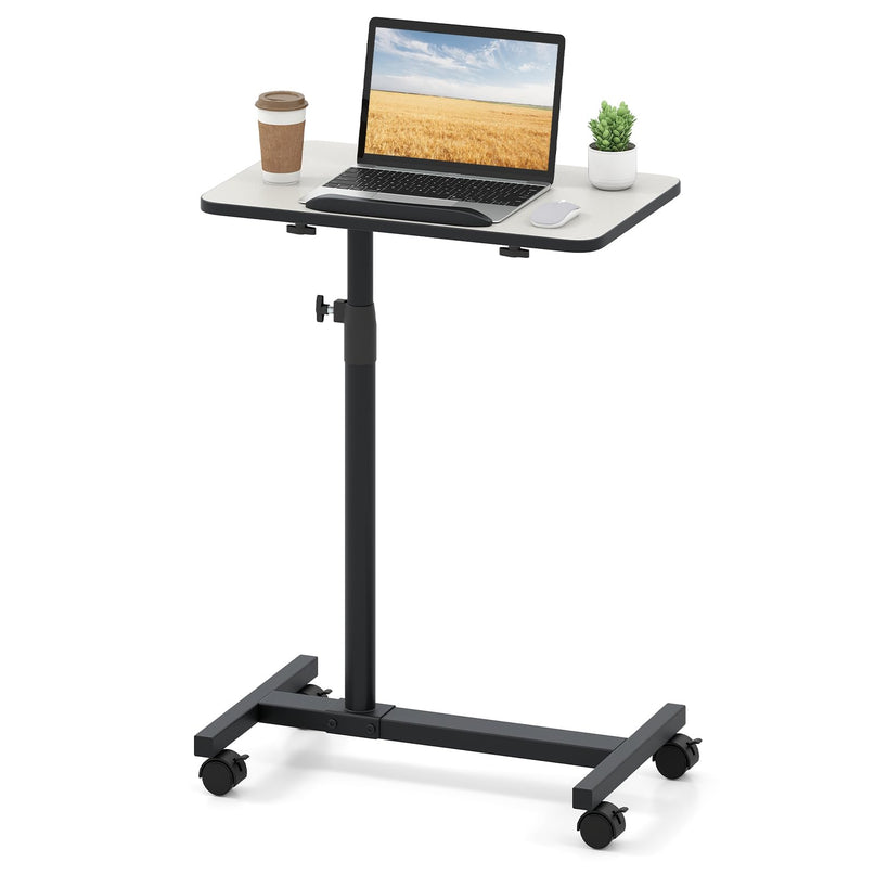 Giantex Overbed Table with Wheels Medical Adjustable Bedside Table