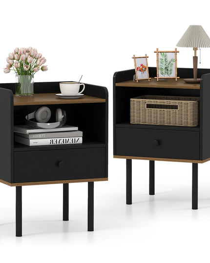 Giantex Wood Nightstands Set of 2 with Drawer