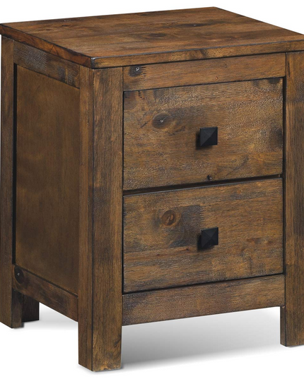 Giantex Nightstand with 2 Sliding Drawers, Full Assembled Rustic Multipurpose Storage Beside Table for Bedroom