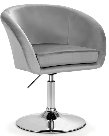 Height Adjustable Modern Velvet Makeup Chair with Chrome Frame