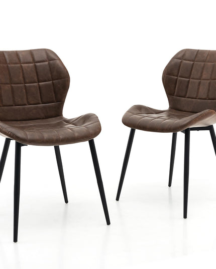 Giantex Upholstered Dining Chairs, Mid Century Retro Kitchen Chairs w/Padded Back & Seat