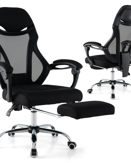 Giantex Ergonomic Desk Chair with Footrest, Mesh Office Chair with Height-Adjustable & Tilting Backrest