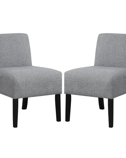Giantex Armless Accent Chair Set of 1/2/4, Upholstered Living Room Chair with Rubber Wood Legs
