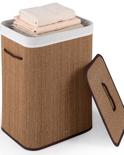 Giantex 19 Gal Bamboo Laundry Hamper with Lid