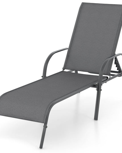 Giantex Adjustable Patio Chaise Lounge, Outdoor Folding Lounge Recliner Chairs