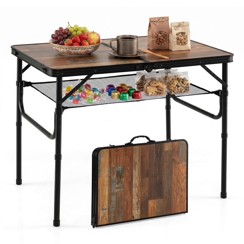 Giantex 3 FT Folding Portable Aluminum Picnic Table with Adjustable Heights