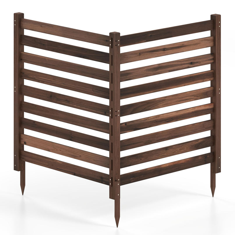 GIANTEX 2/3/4-Panel Outdoor Wood Privacy Screen Air Conditioner Fence