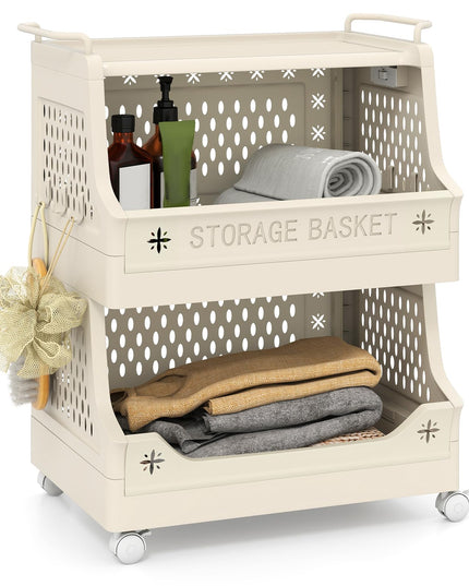 Giantex 3/4/5 Tier Rolling Laundry Cart with Wheels for Laundry Room