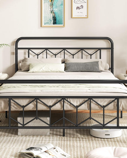 Giantex Metal Twin Bed Frames with Victorian Style Headboard & Footboard, Heavy Duty Slats Support Mattress Foundation