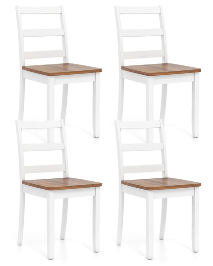 Giantex Wood Dining Chairs Set of 2/4 - Wooden Armless Kitchen Chairs with Solid Rubber Wood Legs