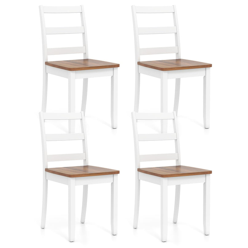 Giantex Wood Dining Chairs Set of 2/4 - Wooden Armless Kitchen Chairs with Solid Rubber Wood Legs