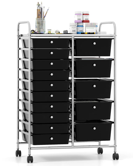 Giantex 15 Drawer Rolling Cart with Drawers for Tools