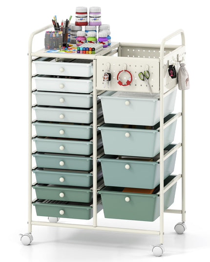 Giantex 14 Drawer Storage Cart Rolling Craft Cart