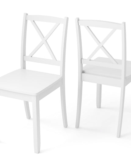 Giantex Wood Dining Chairs, Armless Kitchen Chairs w/Rubber Wood Legs & Curved Backrest