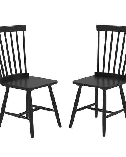 Giantex Windsor Dining Chairs Set of 2/4 Black, w/Wide Seat & Spindle Back, Max Load 400 Lbs