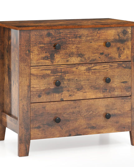 Giantex Small 3-Drawer Dresser for Bedroom - 28.5” x 18” x 26” Wide Chest of Drawers, Modern Large Nightstand