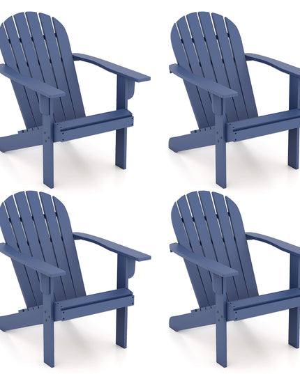 Giantex Acacia Wood Adirondack Chair Set of 1/2/4, Outdoor Fire Pit Chair with 105° Inclined Seat