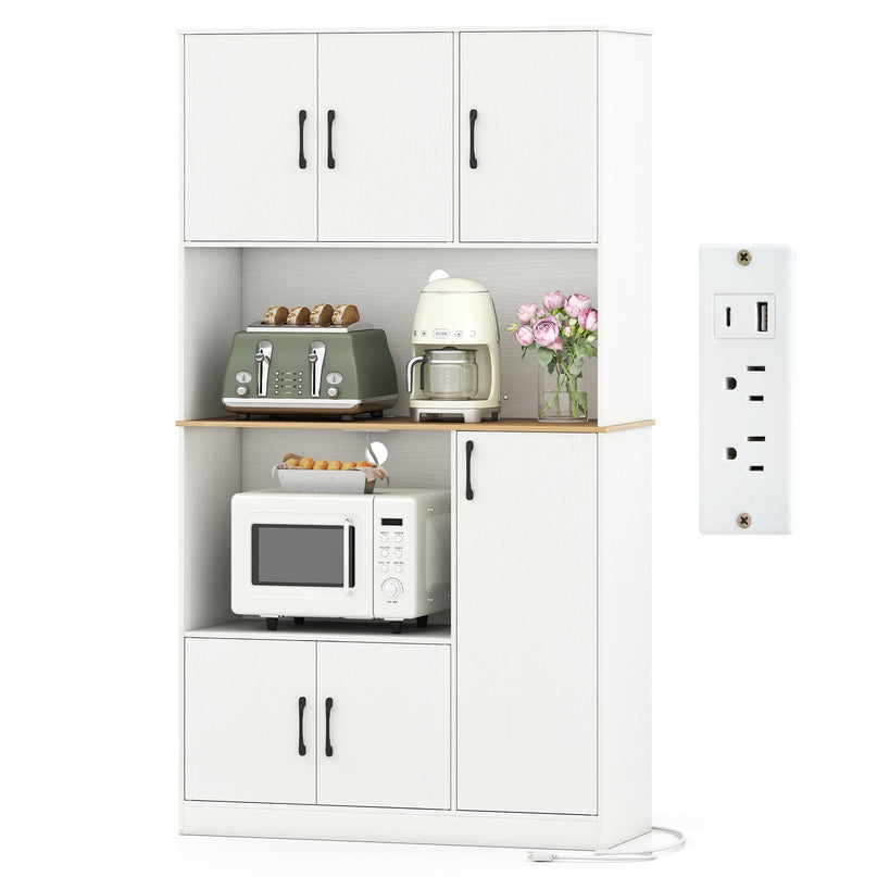 Giantex 71" Kitchen Pantry Cabinet with 4 Storage Cabinet