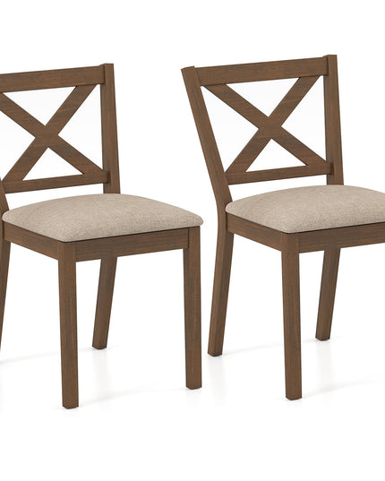 Giantex Wooden Dining Chairs Set of 2/4 with Rubber Wood Legs