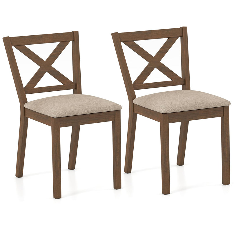 Giantex Wooden Dining Chairs Set of 2/4 with Rubber Wood Legs