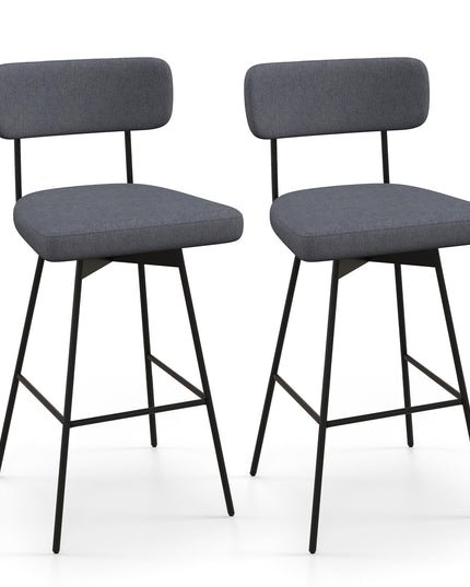 Giantex Swivel Bar Stools,  Upholstered Bar Height Bar Chairs w/Padded Seat & Backrest