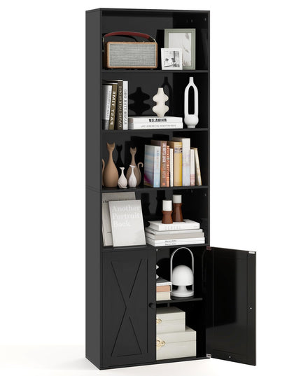 Giantex 71" Tall Bookcase with Doors