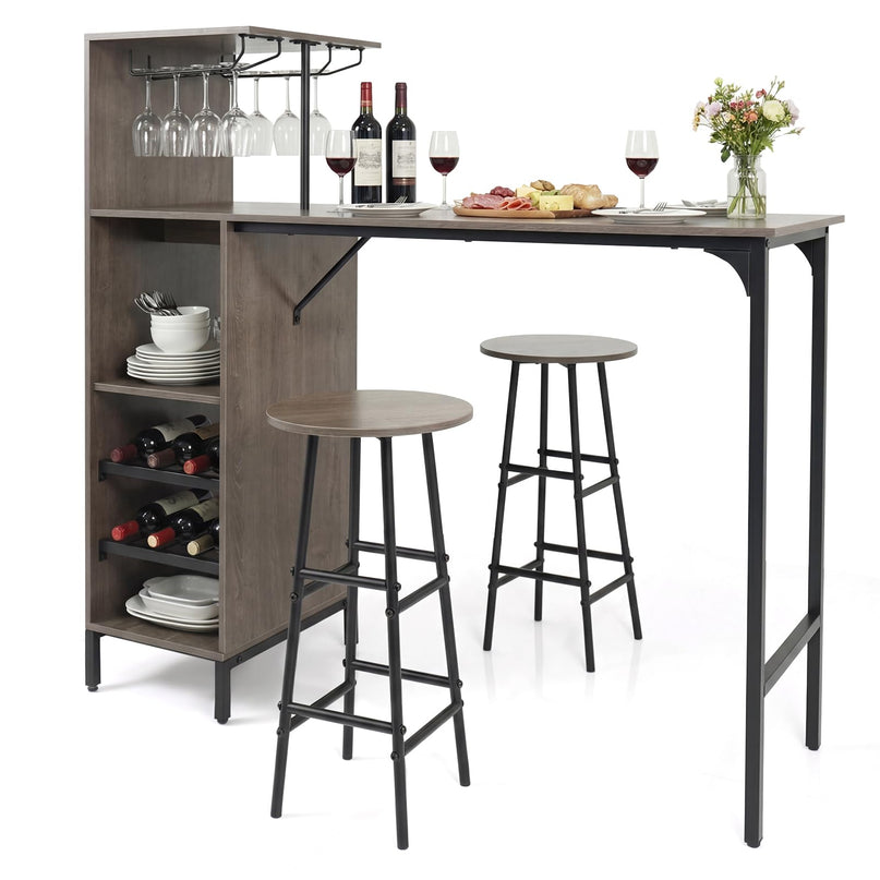Ensemble table de bar et 2 tabourets Giantex pour la maison