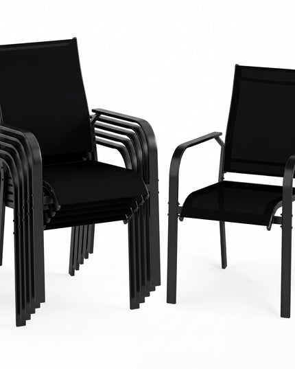 Giantex Patio Chairs Set of 2/4/6 Stackable Outdoor Dining Chairs