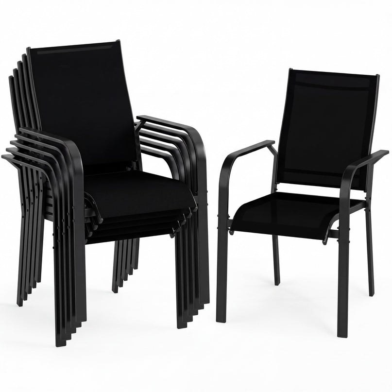 Giantex Patio Chairs Set of 2/4/6 Stackable Outdoor Dining Chairs
