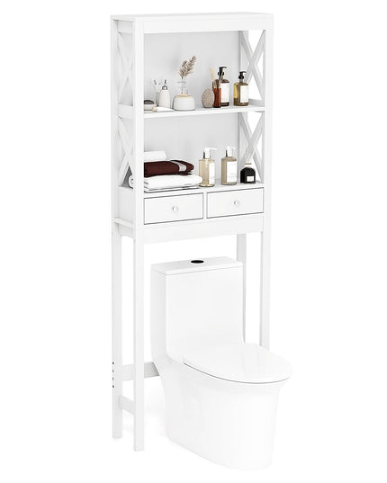 Giantex Over The Toilet Storage Cabinet, 65" Tall Freestanding Bathroom Organizer with Open Shelves