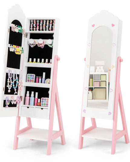 CHARMAID Kids Jewelry Organizer with Full Length Mirror