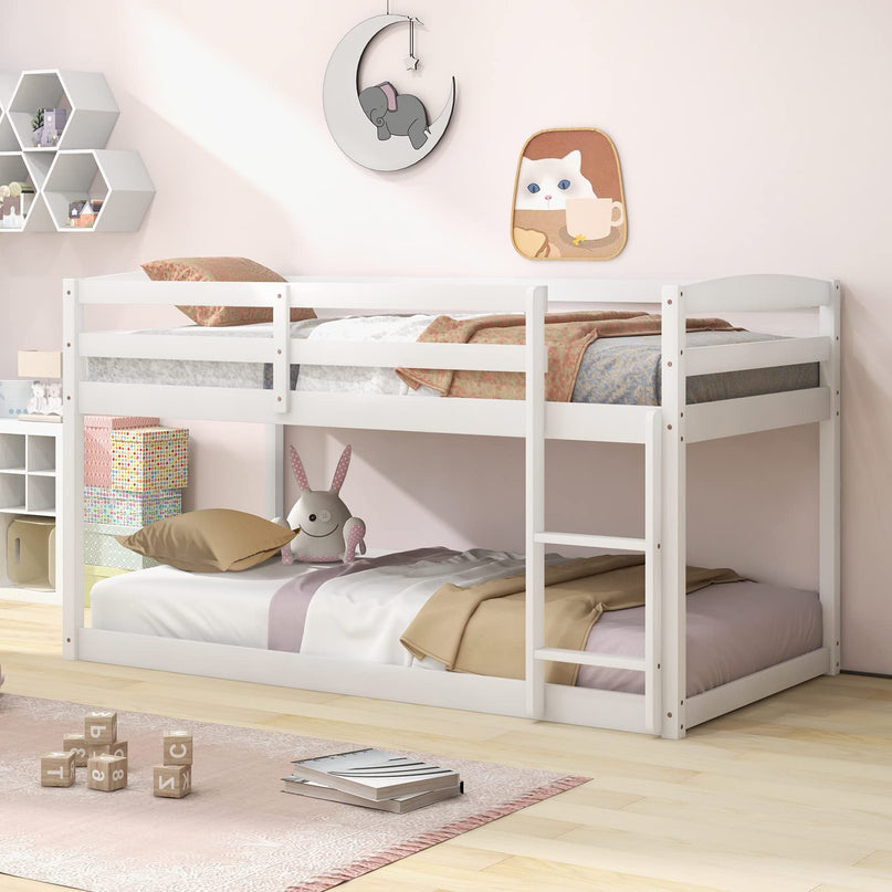 Giantex Solid Wood Twin Over Twin Bunk Bed Frame