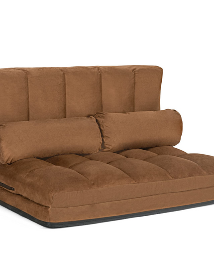 Adjustable Floor Sofa, Foldable Lazy Sofa Sleeper Bed 6-Position Adjustable,2 Pillows